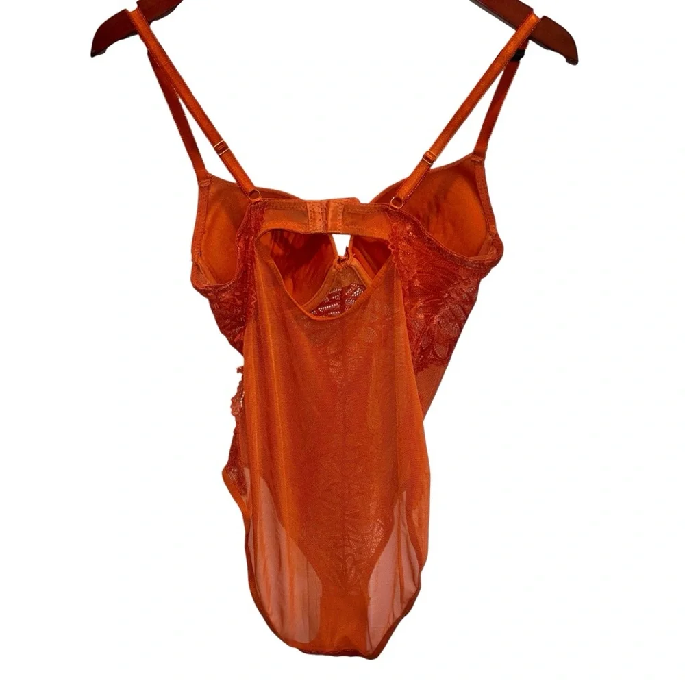 Daisy Fuentes Copper Lace Bodysuit Teddy Med